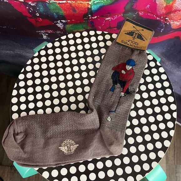 Deadstock Dockers Brand Golf Socks Golfer Design Shoe Size 8-12 New - Picture 1 of 4